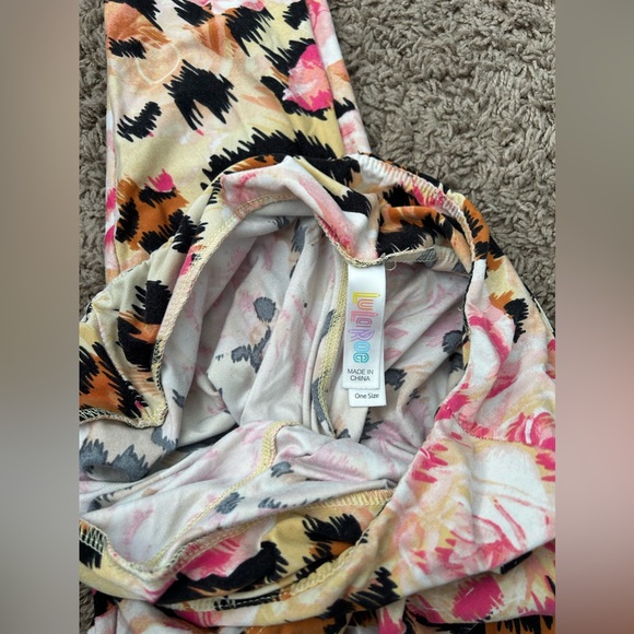 Lularoe cheetah print floral leggings - Picture 2 of 2